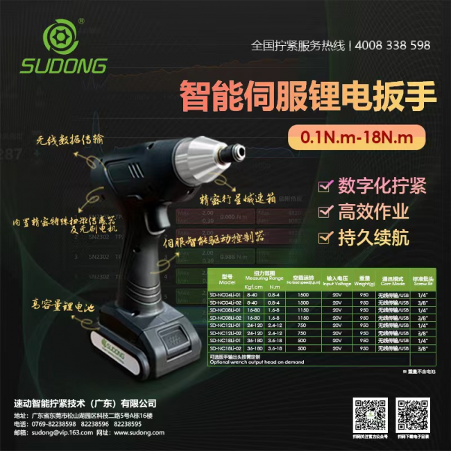 無線動(dòng)力，如虎添翼 | 速動(dòng)智能伺服鋰電扳手